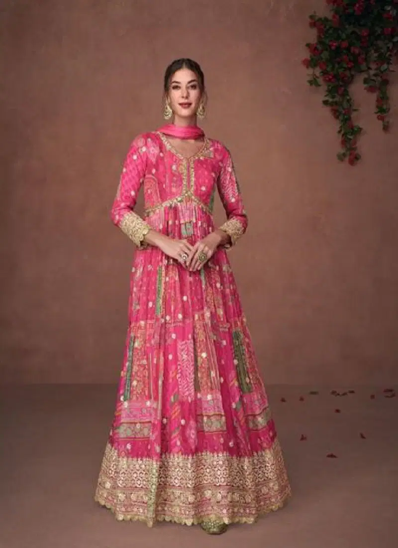 Sayuri Nooriat Organza Silk Anarkali Wedding Salwar Suits Catalog
